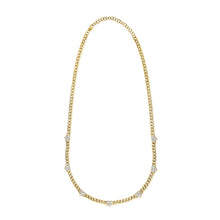 Load image into Gallery viewer, 14k Gold &amp; Diamond Heart Station Link Necklace