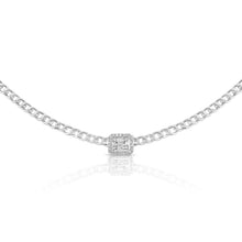Load image into Gallery viewer, 14K Gold &amp; Baguette Diamond Curb Link Necklace