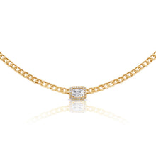 Load image into Gallery viewer, 14K Gold &amp; Baguette Diamond Curb Link Necklace
