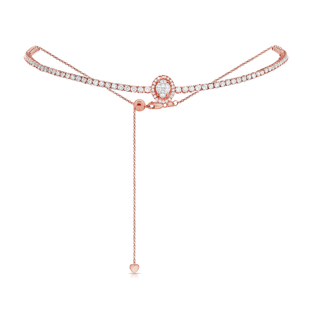 14k Gold & Diamond Adjustable Choker Necklace