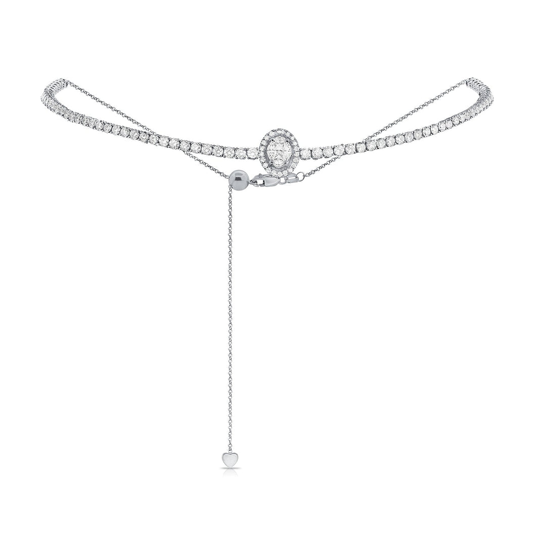 14k Gold & Diamond Adjustable Choker Necklace