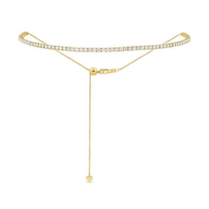 14k Gold & Diamond Adjustable Tennis Choker