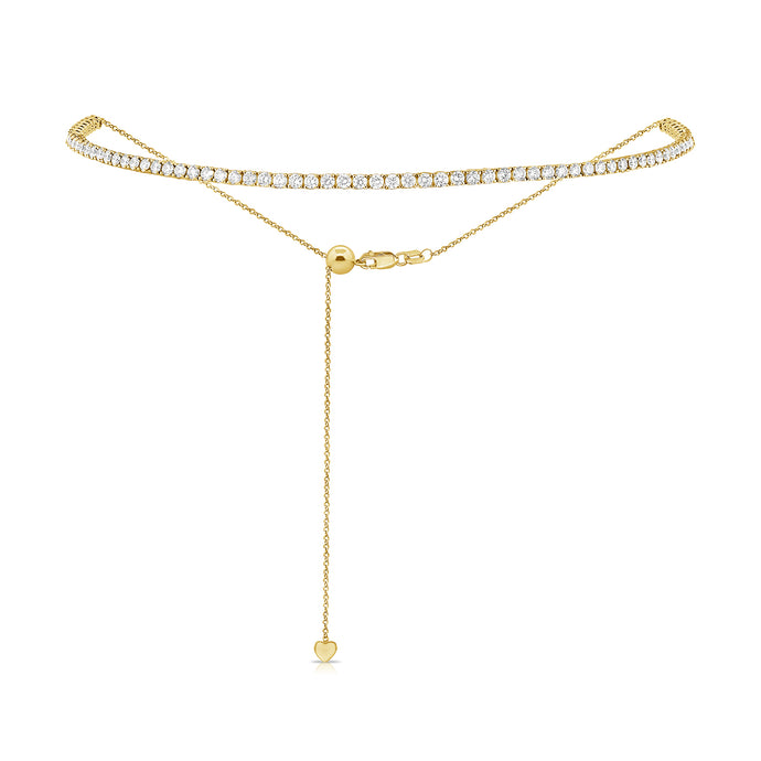 14k Gold & Diamond Adjustable Tennis Choker