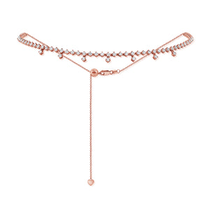 14k Gold & Diamond Adjustable Choker Necklace