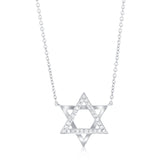 14K Gold & Diamond Star of David Necklace - 0.09ct
