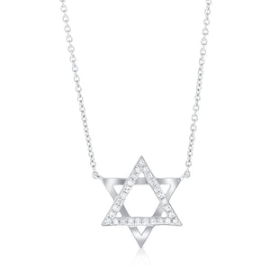 14K Gold & Diamond Star of David Necklace