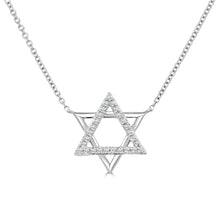 Load image into Gallery viewer, 14K Gold &amp; Diamond Star of David Necklace