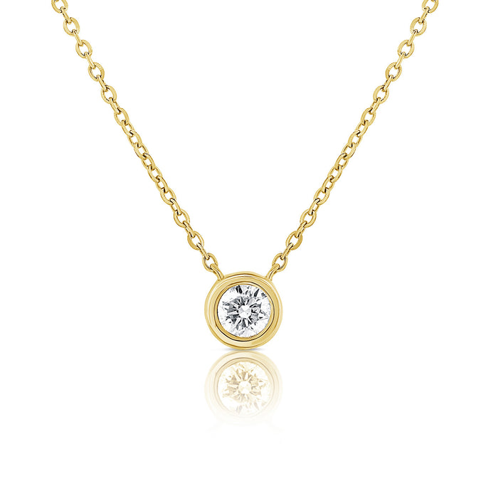 14K Gold & Diamond Bezel Necklace