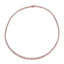 Load image into Gallery viewer, 14k Gold &amp; Diamond Bezel Tennis Necklace