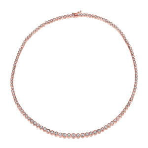 14k Gold & Diamond Bezel Tennis Necklace