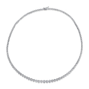 14k Gold & Diamond Bezel Tennis Necklace