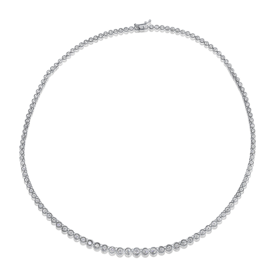 14k Gold & Diamond Bezel Tennis Necklace