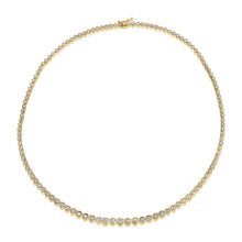 Load image into Gallery viewer, 14k Gold &amp; Diamond Bezel Tennis Necklace
