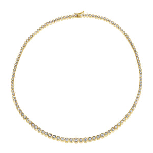 14k Gold & Diamond Bezel Tennis Necklace