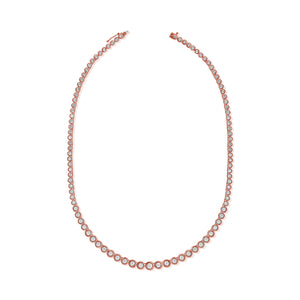 14k Gold & Diamond Bezel Tennis Necklace