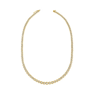 14k Gold & Diamond Bezel Tennis Necklace