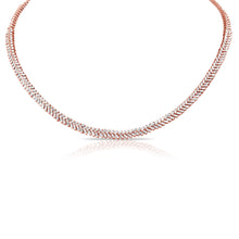 Load image into Gallery viewer, 14k Gold Diamond Herringbone Necklace