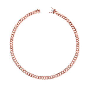 14K Gold & Diamond Curb Link Necklace