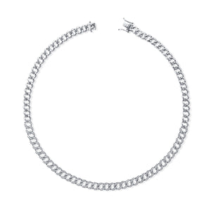 14K Gold & Diamond Curb Link Necklace