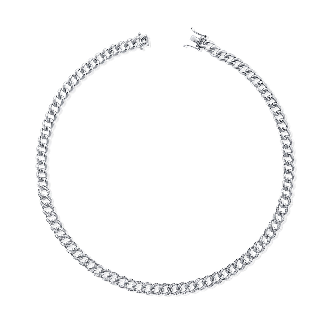 14K Gold & Diamond Curb Link Necklace