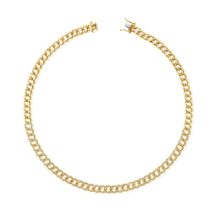 14K Gold & Diamond Curb Link Necklace