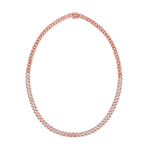 14K Gold & Diamond Curb Link Necklace