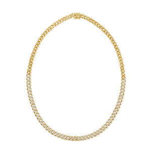 14K Gold & Diamond Curb Link Necklace