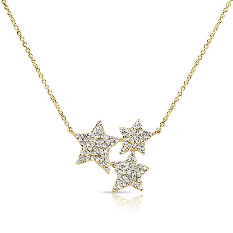 14K Gold & Diamond Star Necklace - 0.36ct