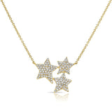 14K Gold & Diamond Star Necklace - 0.36ct