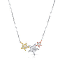 Load image into Gallery viewer, 14K Gold Two-Tone Diamond Star Necklace