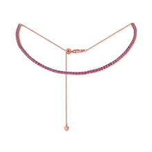 Load image into Gallery viewer, 14k Gold &amp; Pink Sapphire Choker Necklace