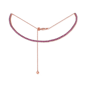 14k Gold & Pink Sapphire Choker Necklace