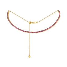 Load image into Gallery viewer, 14k Gold &amp; Pink Sapphire Choker Necklace
