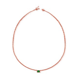 14K Gold Emerald & Diamond Necklace