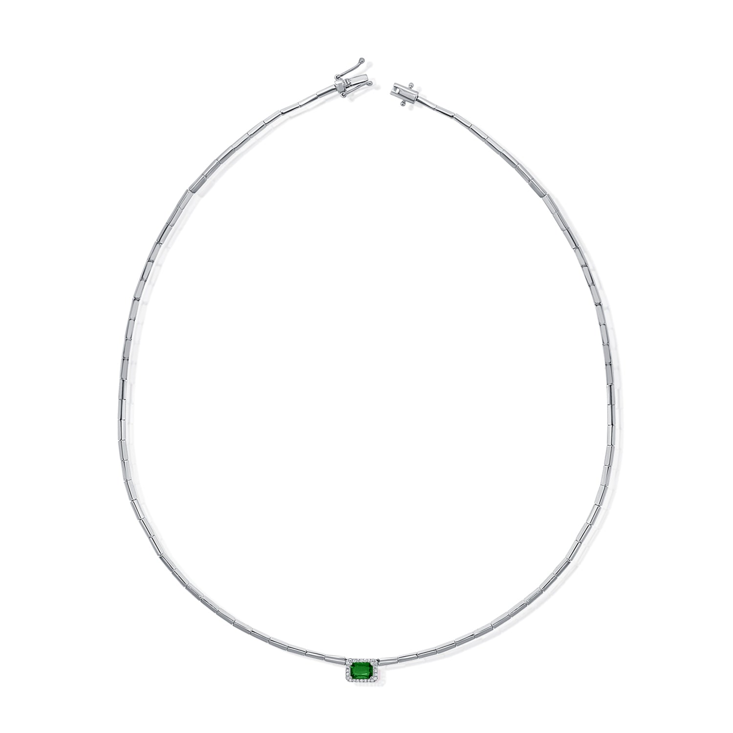 14K Gold Emerald & Diamond Necklace