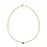 14K Gold Emerald & Diamond Necklace