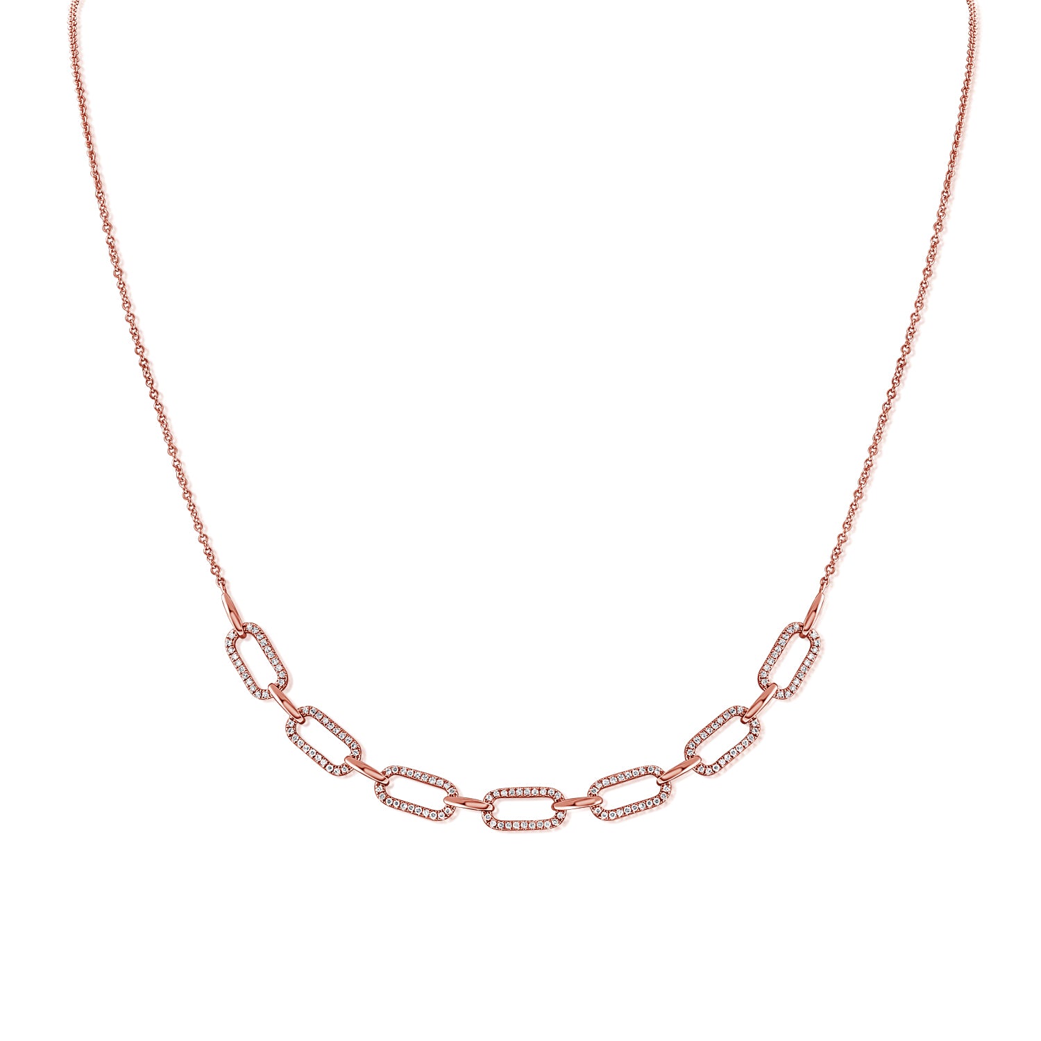 14K Gold & Diamond Link Necklace- 0.47 ct.