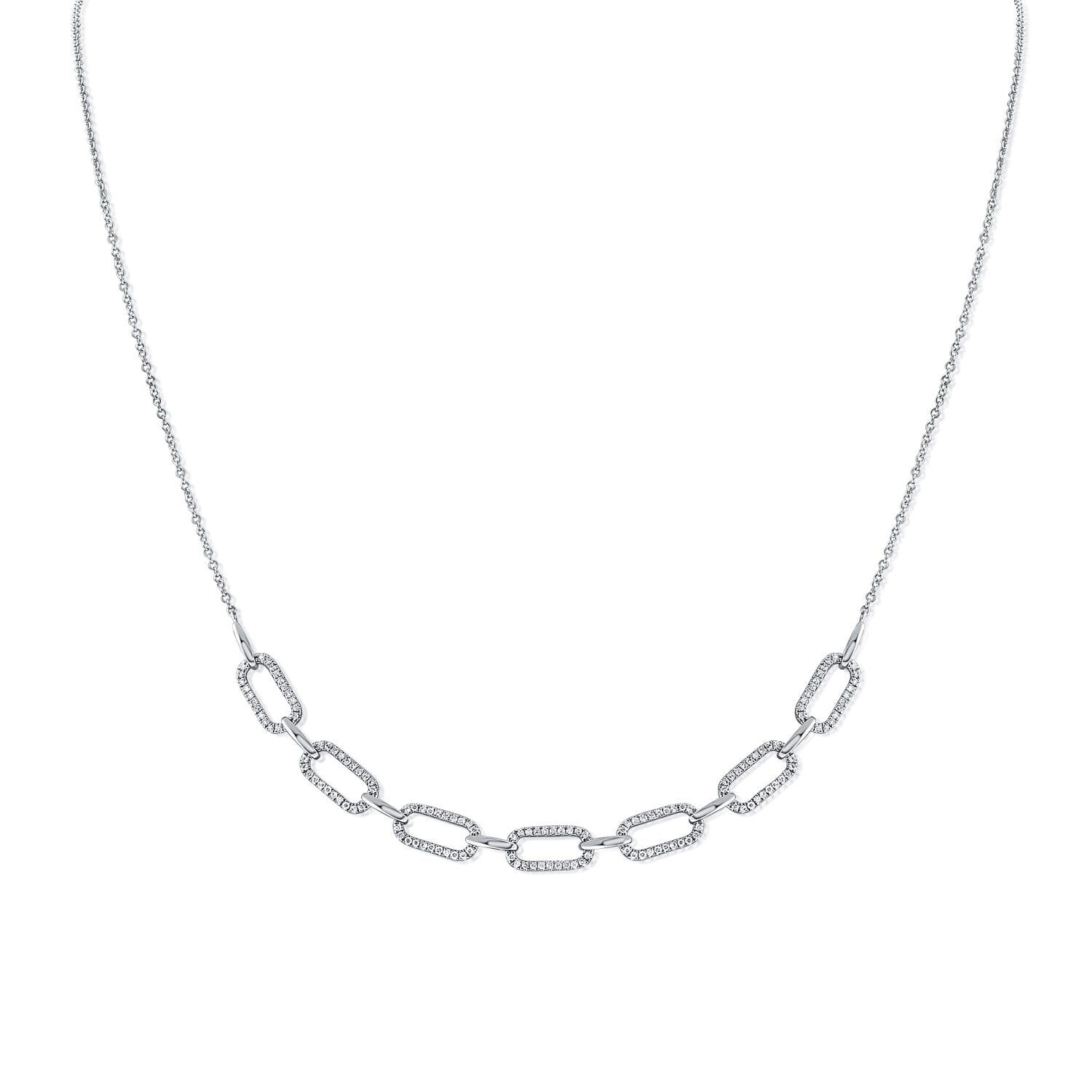 14K Gold & Diamond Link Necklace- 0.47 ct.
