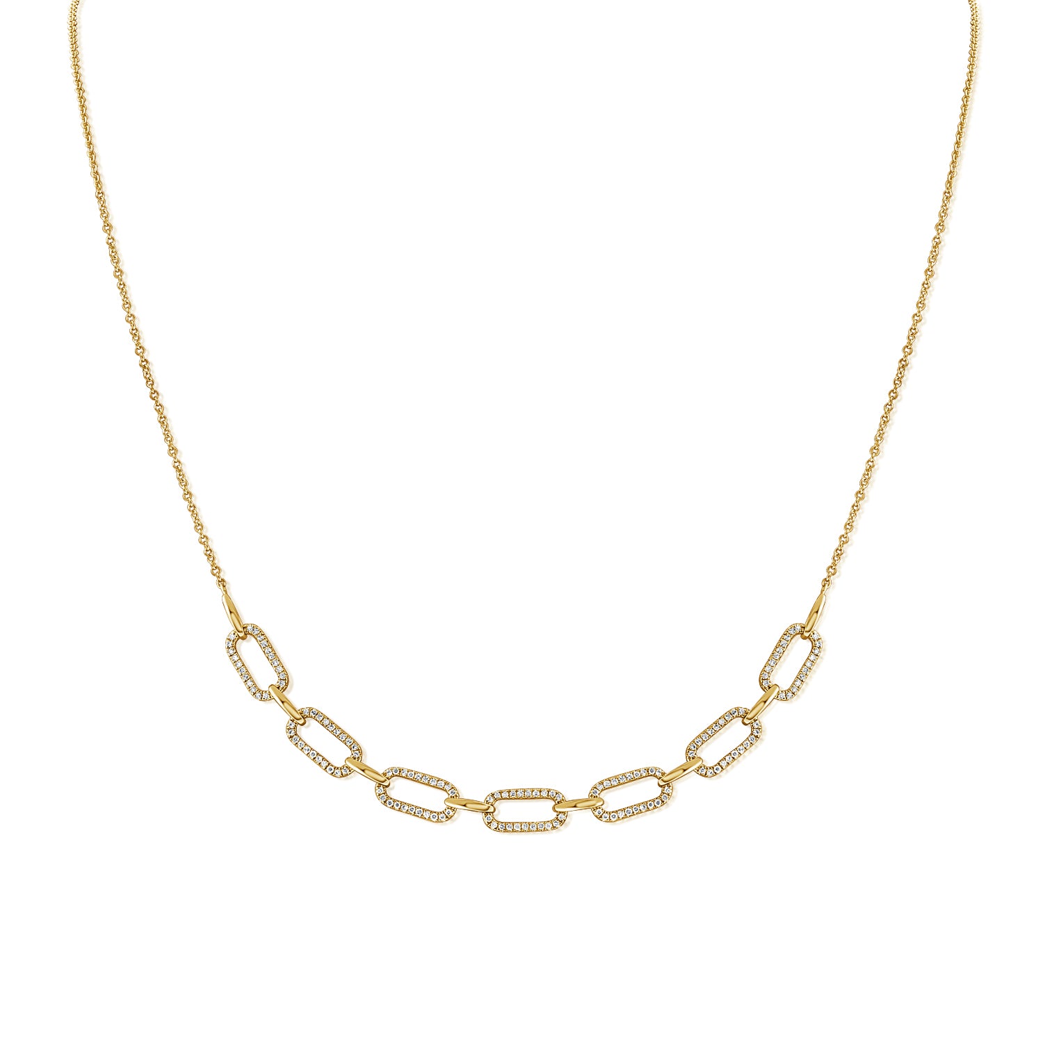 14K Gold & Diamond Link Necklace- 0.47 ct.
