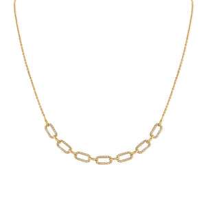 14K Gold & Diamond Link Necklace