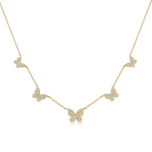 Load image into Gallery viewer, 14k Gold &amp; Diamond Station Butterfly Necklace