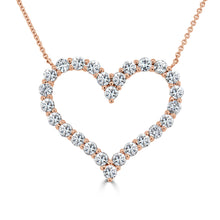 Load image into Gallery viewer, 14k Gold &amp; Diamond Open Heart Necklace