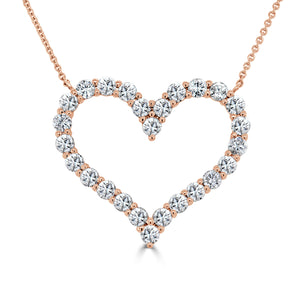 14k Gold & Diamond Open Heart Necklace