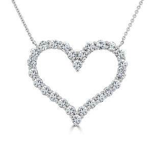 14k Gold & Diamond Open Heart Necklace