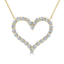Load image into Gallery viewer, 14k Gold &amp; Diamond Open Heart Necklace