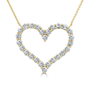 14k Gold & Diamond Open Heart Necklace