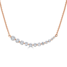 Load image into Gallery viewer, 14k Gold &amp; Diamond Curved Bar Necklace