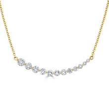 Load image into Gallery viewer, 14k Gold &amp; Diamond Curved Bar Necklace