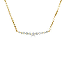 Load image into Gallery viewer, 14k Gold &amp; Diamond Curved Bar Necklace