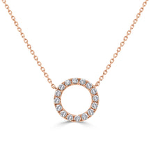 Load image into Gallery viewer, 14k Gold &amp; Diamond Open Circle Necklace